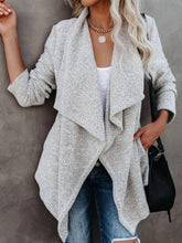 Women's Coats Lapel Pocket Draped Long Sleeve Cardigan Jacket
