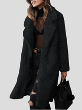 Women's Coats Long Sleeve Lapel Plush Long Coat