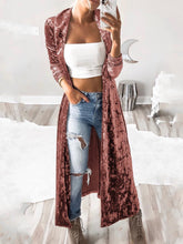 Women's Coats Long Sleeve Velvet Long Cardigan Coat