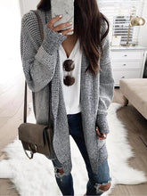 Women's Coats Plaid Long Sleeve Mid-Length Woolen Cardigan Coat