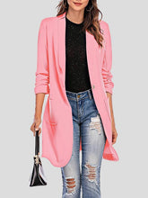 Women's Coats Pocket 3/4 Sleeve Mid-Length Coat