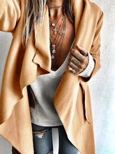 Women's Coats Solid Irregular Long Sleeve Woolen Coat