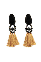 Bead & Tassel Pendant Earrings