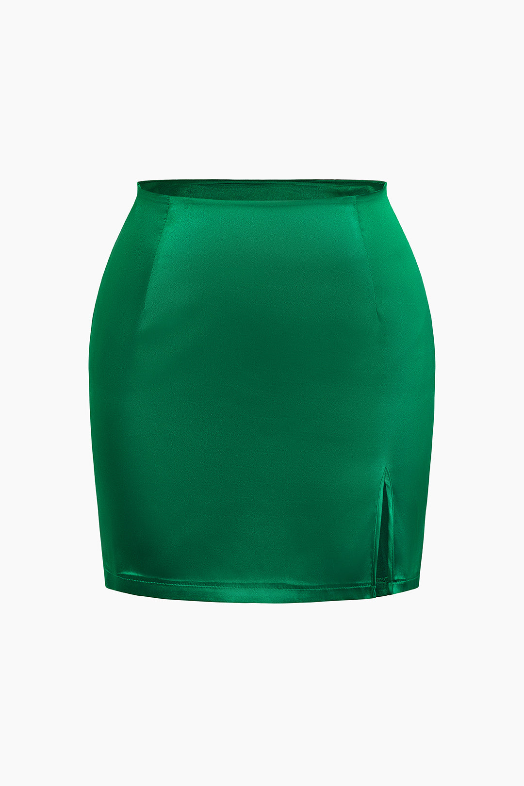 Satin Split Mini Skirt