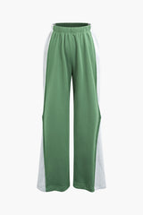 Colorblock High Waist Wide Leg Pants