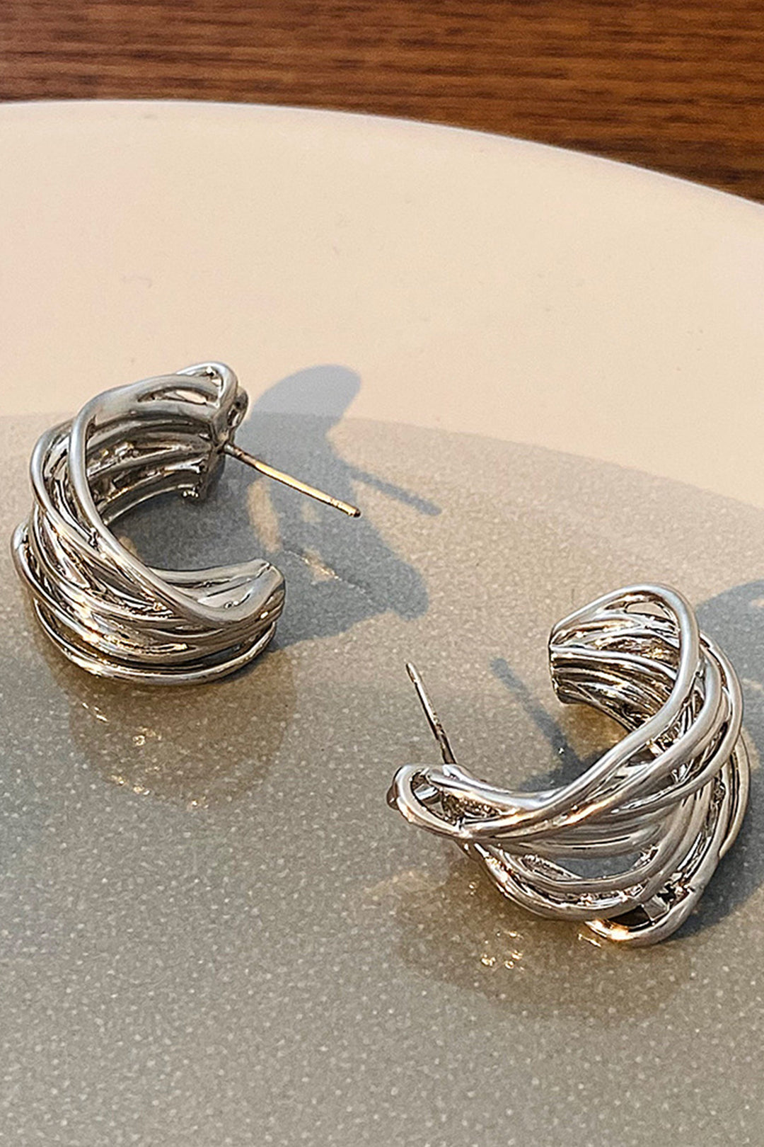 C-shaped Hoop Earrings