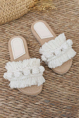 Fringe Braided Slipper Sandals