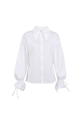 Self Tie Sleeve Long Sleeve Shirt