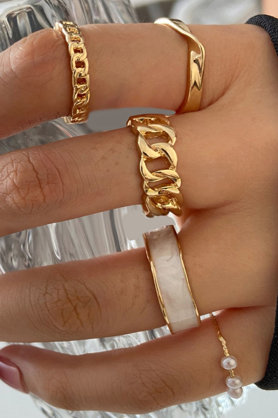 Set of 5-pcs Chain Rings – Aesvs