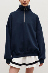 Stand Collar Long Sleeve Sweatshirt