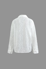 Textured Pocket Button Up Long Sleeve Shirt
