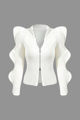 Stand Collar Zipper Sweater