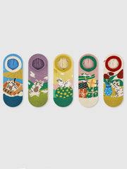 Cartoon Kitty Boat Socks