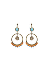 Boho Bead Decor Circle Drop Earrings