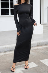 Asymmetric Long Sleeve Top And Pleated Maxi Skirt Set