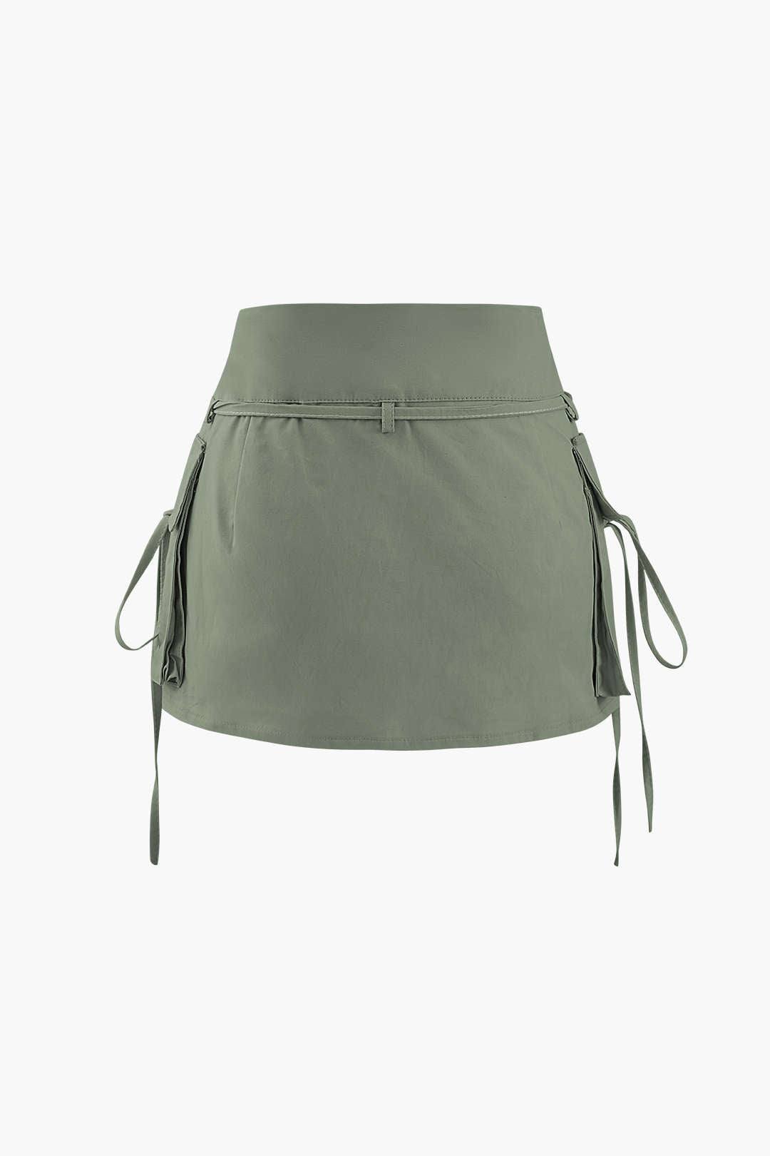 Low Rise Tie Cargo Mini Skirt