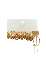 Set of 5-pcs Wire Hoop Earrings