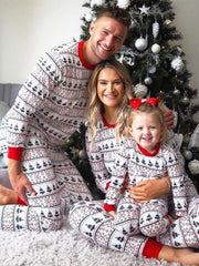 Christmas Round Collar Printed Parent-Child Suit