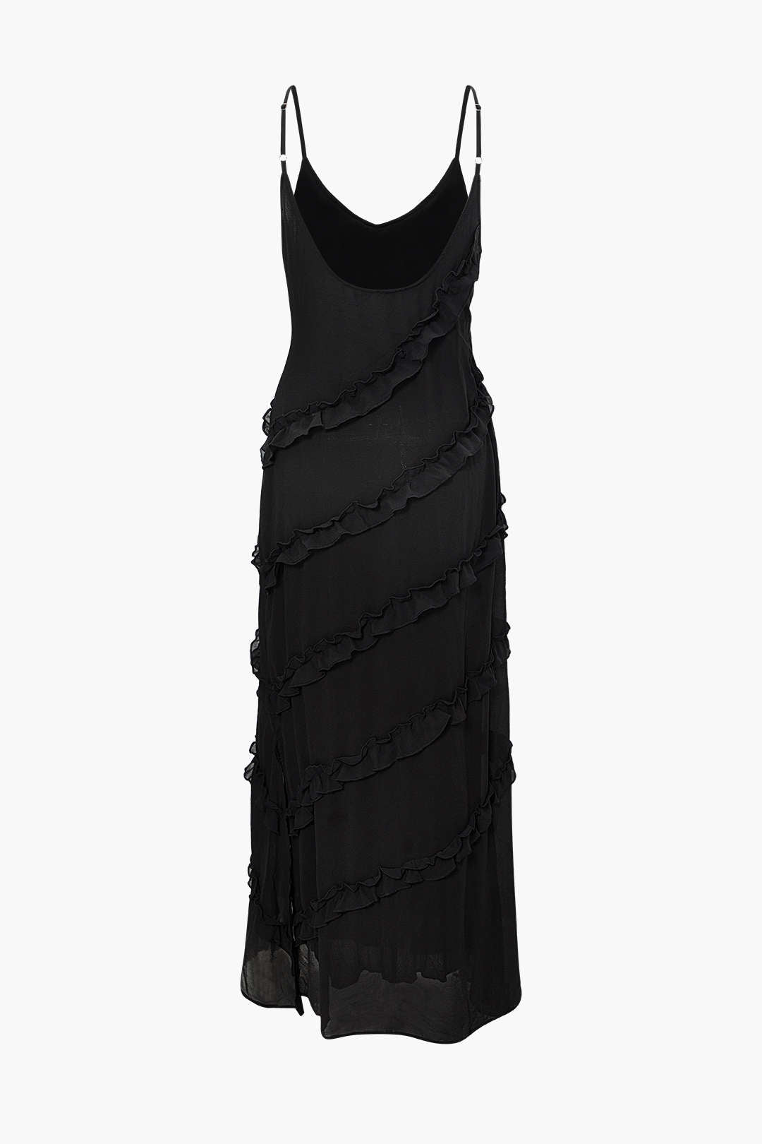 V-neck Tiered Ruffle Maxi Dress