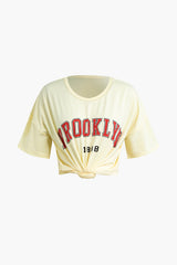 Letter Print T-shirt And Shorts Set