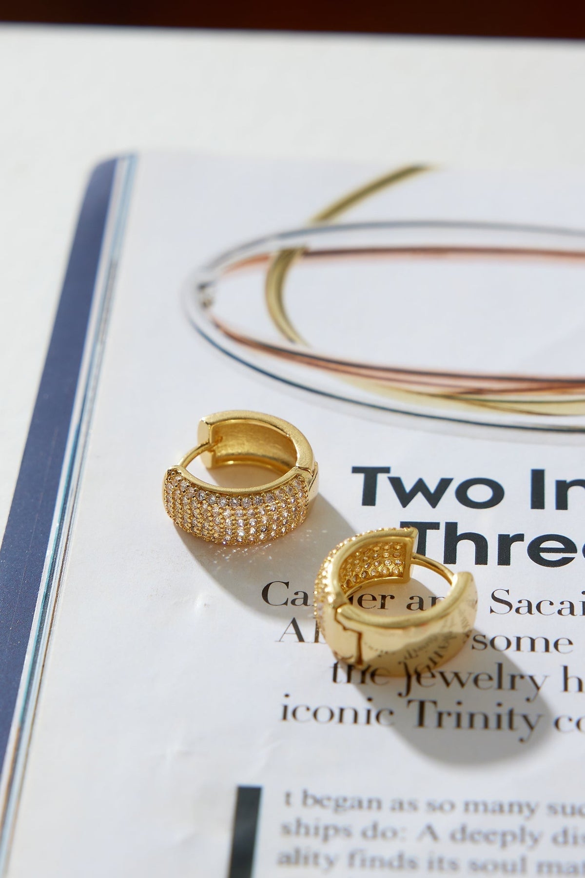 18k Gold Plated Statement Hoop Earrings Gold