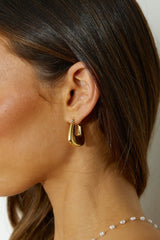 18k Gold Plated Standing Out Earrings Gold
