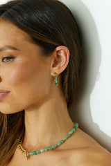 18k Gold Plated Exotic Gem Earrings Gold