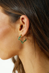 18k Gold Plated Exotic Gem Earrings Gold