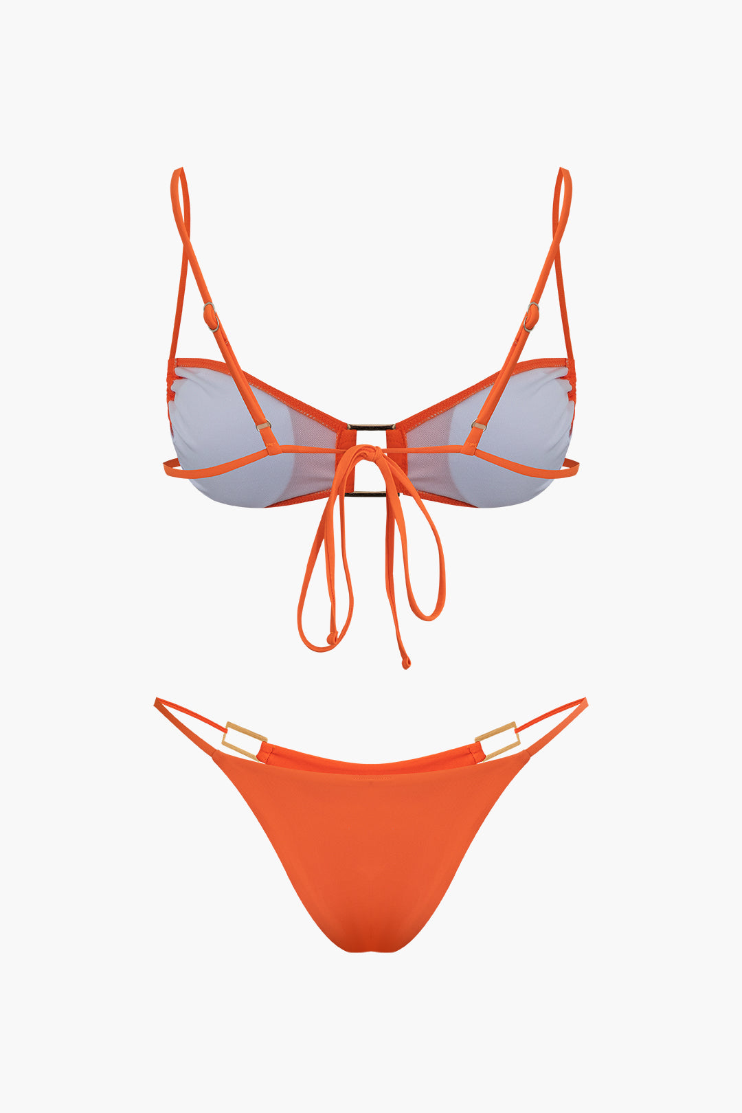 Adjustable Strap Back Tie Two-Piece Bikini Set