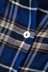 Check Collar Button Up Crop Shirt