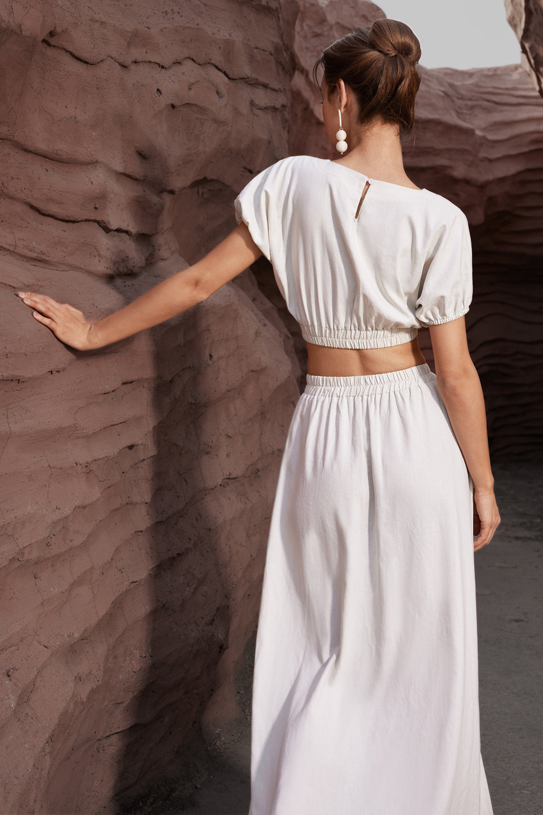 Linen High Waist Maxi Skirt