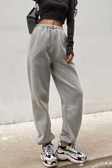 Fleece Drawstring Cuffed Sweatpants