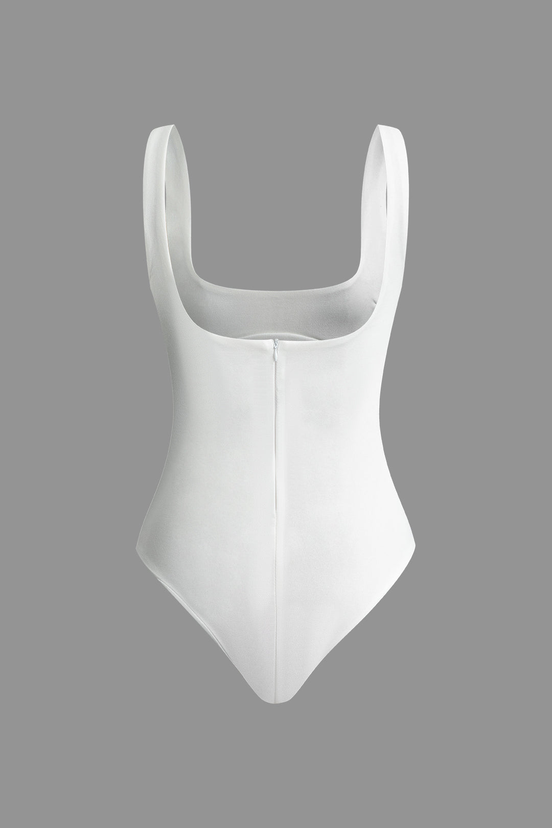 Solid Zipper Slip Bodysuit