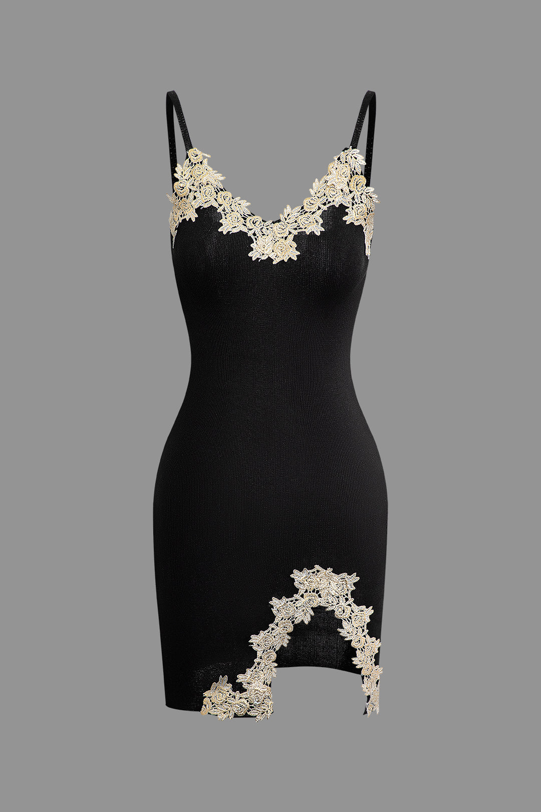 Floral Embroidery Cut Out Slip Mini Dress