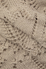 V-neck Open Knit Long Sleeve Top