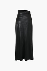 High Waisted Faux Leather Skirt