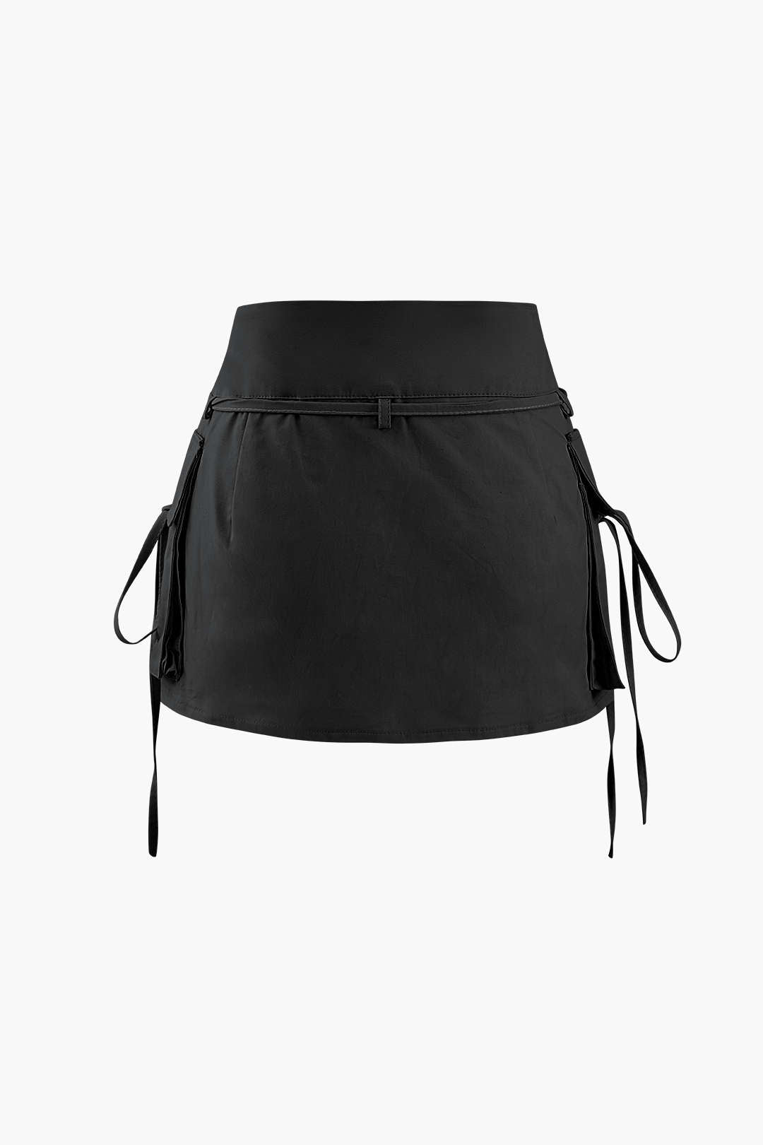 Low Rise Tie Cargo Mini Skirt