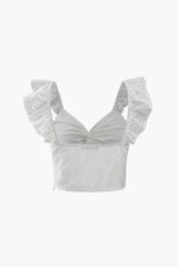 Embroidered Eyelet Twist Cami Top