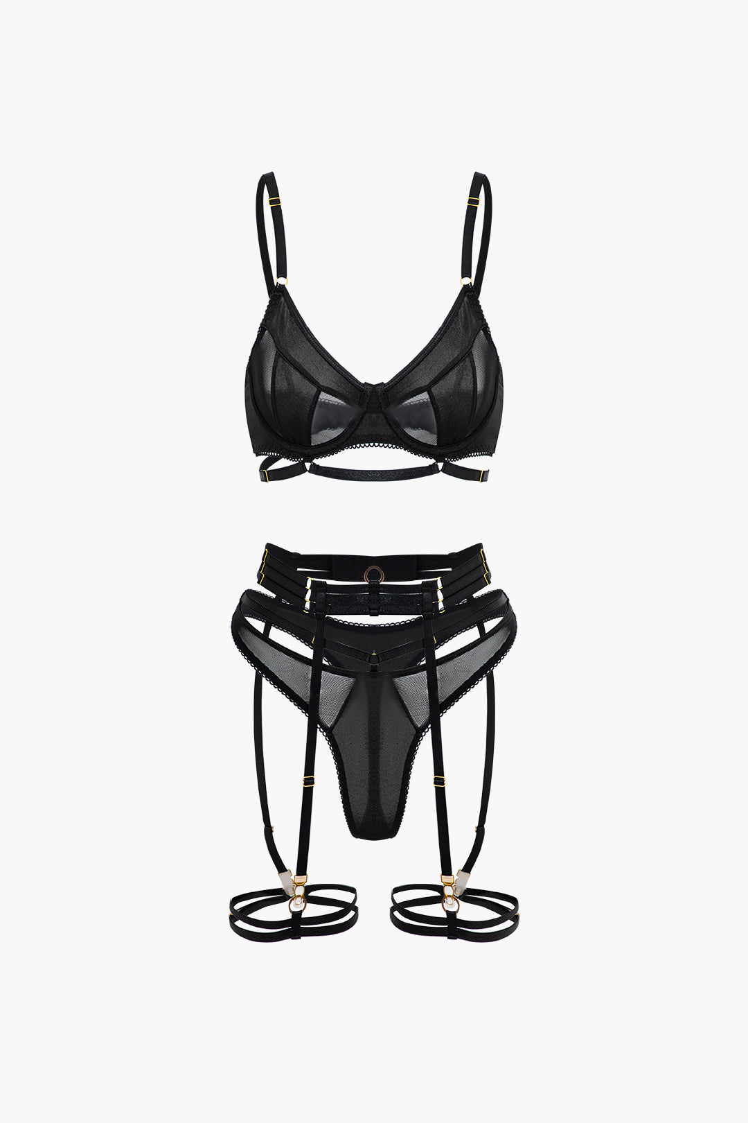 Bandage Metal Lingerie And Thong Set