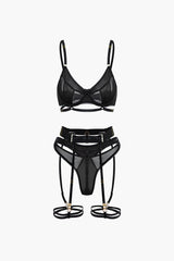 Bandage Metal Lingerie And Thong Set