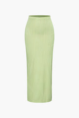Texture Tube Top And Maxi Skirt Set