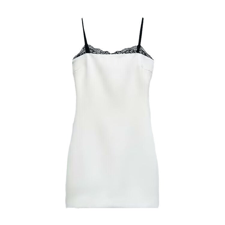 White And Black Two-Tone Mini Dress