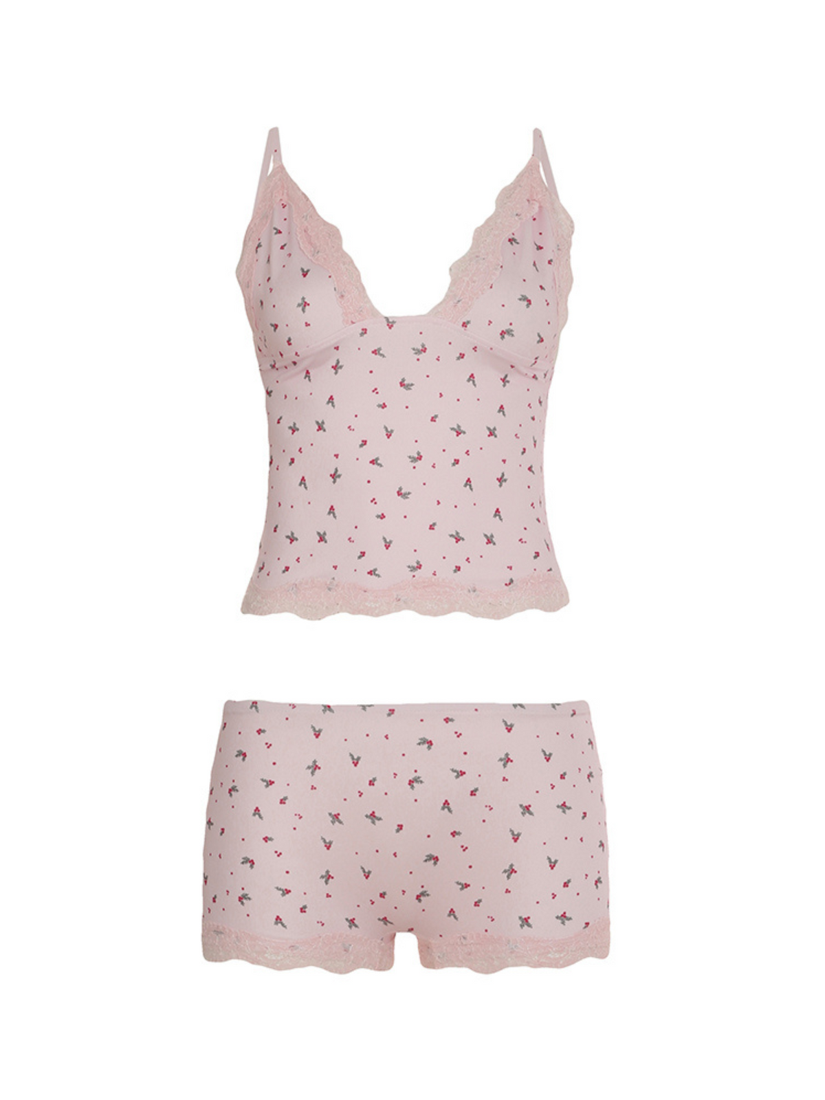 Mirella Lace Trim Pajama Set