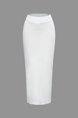 Solid Crop T-Shirt And Maxi Skirt Set