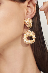 Ruched Texture Metal Earrings