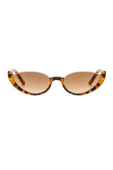 Leopard Cat Eye Half-rim Oval Sunglasses