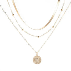 Simple Multi-layer Lotus Pendant Necklace