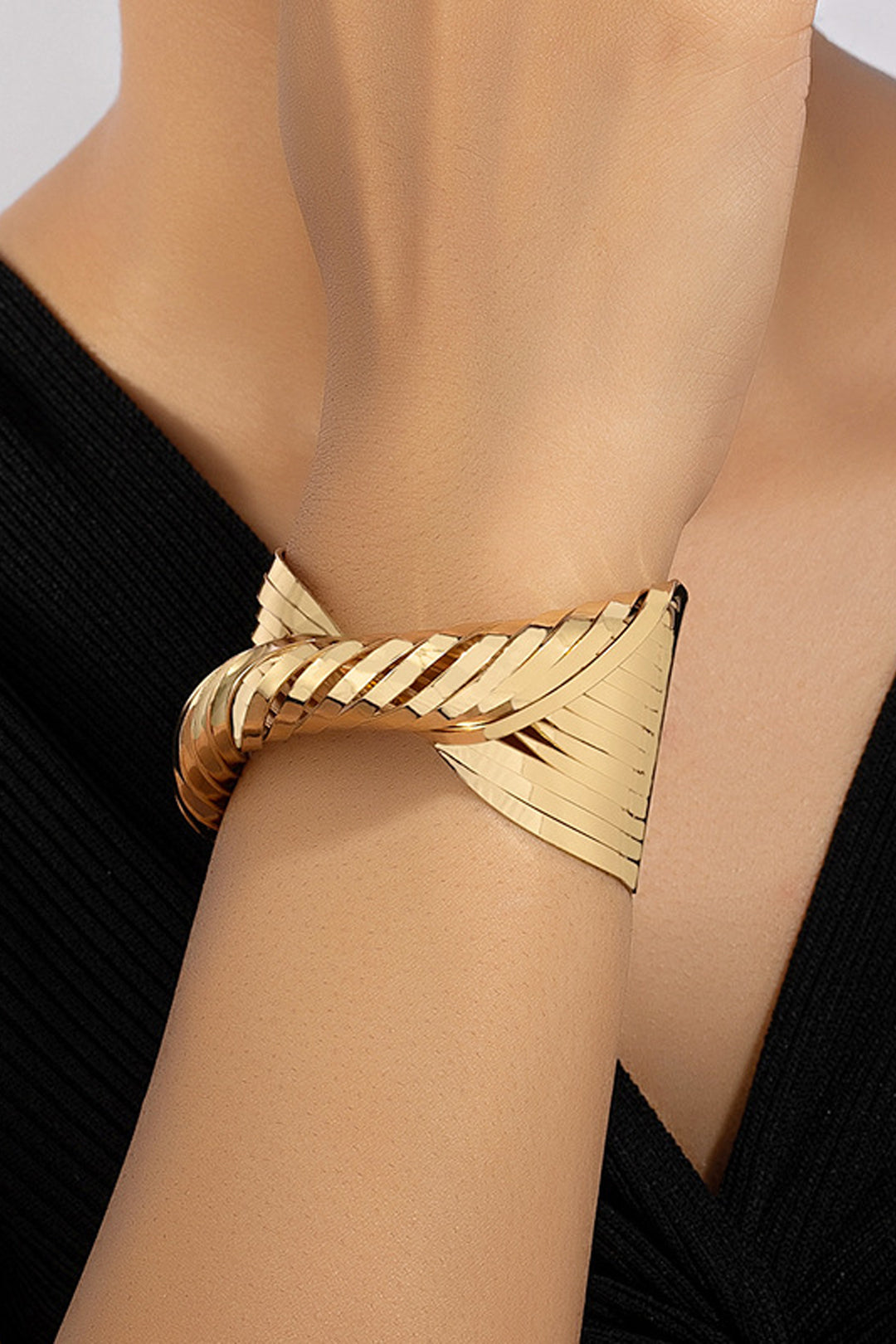 Twist Hollow Out Metal Cuff Bracelet