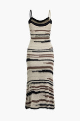 Brushed Stripe Knit Cami Maxi Dress