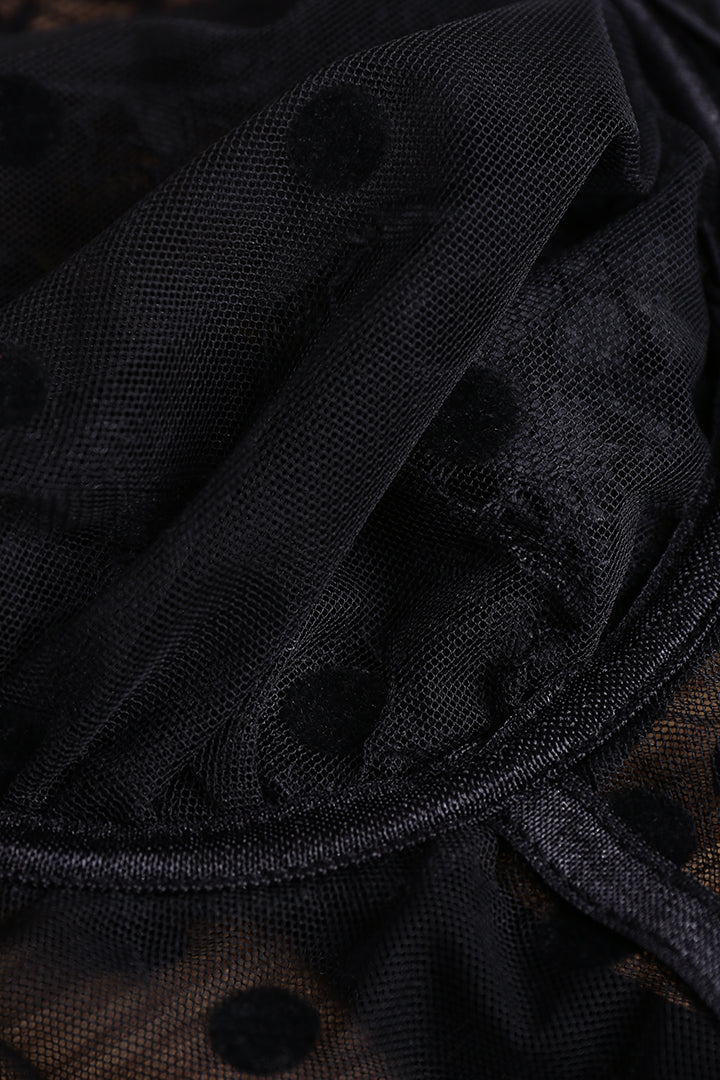 Lace Detail Mesh Corset Top